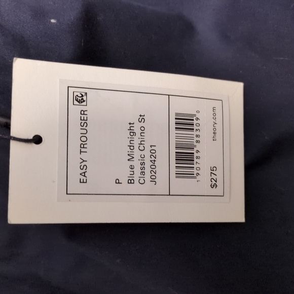 Theory Blue Midnight Easy Trouser Classic Chino Size P - Picture 7 of 10